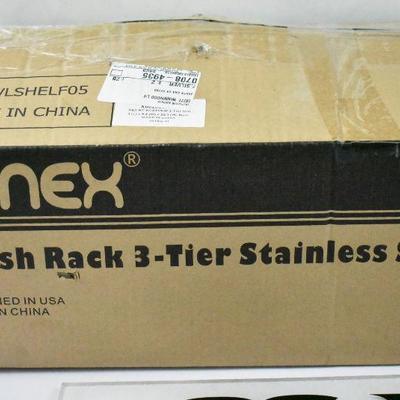 NEX Dish Rack 3-Tier Stainless Steel. 15.6" x 10.2" x 14" - New