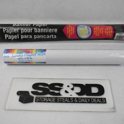 Elmer's Banner Paper Roll 24" x 75' & Melissa & Doug Easel Roll 18" x 75' - New