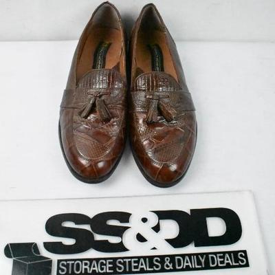 Men's Dress Shoes, Genuine Snake Skin by Stacy Adams, Brown, Size 9 Loafers