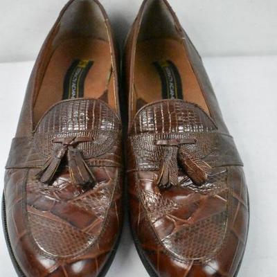 Men's Dress Shoes, Genuine Snake Skin by Stacy Adams, Brown, Size 9 Loafers