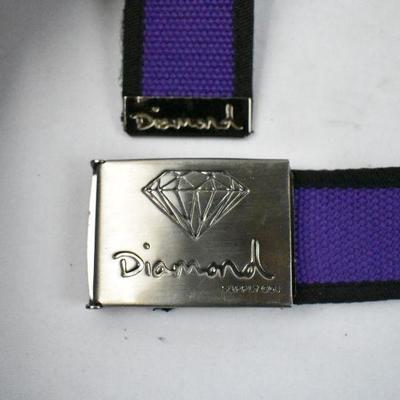 2 44" Canvas Belts: Red/White/Blue Play Cloths & Purple/Black Diamond Supply