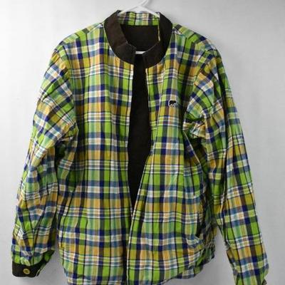 Scifen Reversible Jacket, Brown & Plaid, size Large