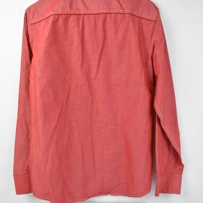 INC International Concepts Dress Shirt, Long Sleeve Button Down Size Medium, Red