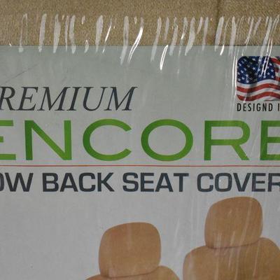 Premium Oncore Low Back Seat Covers: 4 Piece, Front Seats, Tan - New