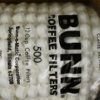 Bunn Commercial Coffee Filters, 12-Cup Size, 1,000-Pack - New