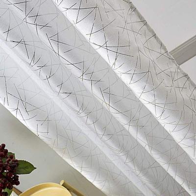 Elton Metallic Faux Silk 54 x 90 in. Grommet Single Curtain Panel in White - New