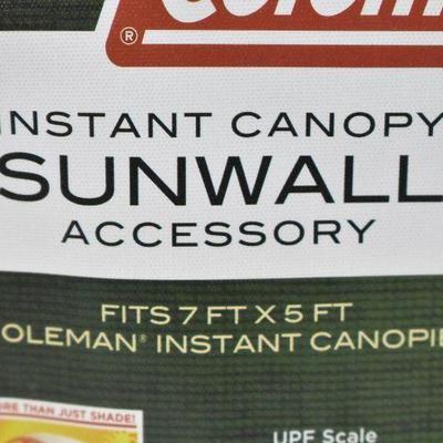 Coleman 7' x 5' Canopy SUN WALL ONLY, Green - New, Open Package