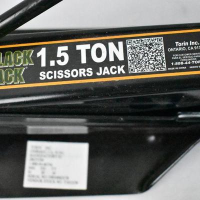 1.5 ton Scissors Jack by Black Jack. Missing part of the handle