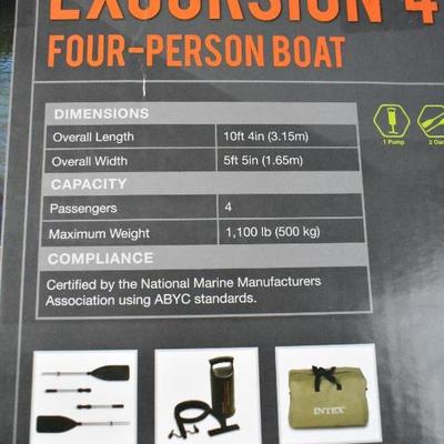 Intex Excursion Four-Person Boat. Untested, Will Guarantee