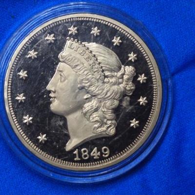 Golden 1849 20 Dollar Copy coin  311