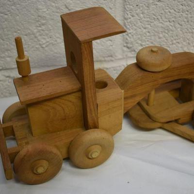 Lot B-90: Handcrafted Wood Tractor