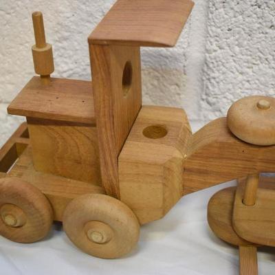 Lot B-90: Handcrafted Wood Tractor
