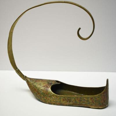 Lot J-3: Enameled Brass Slipper