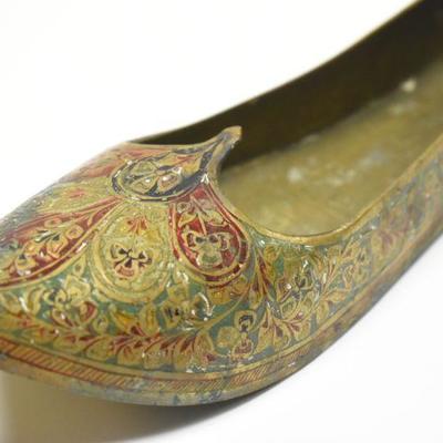 Lot J-3: Enameled Brass Slipper