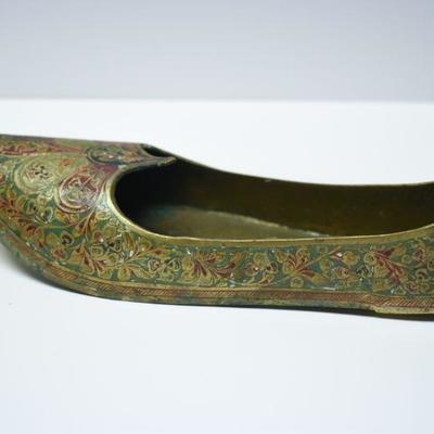 Lot J-3: Enameled Brass Slipper