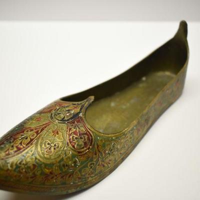 Lot J-3: Enameled Brass Slipper