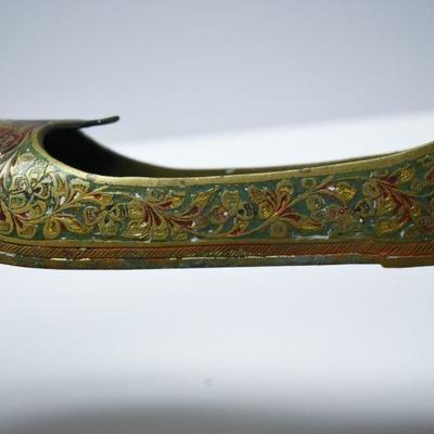 Lot J-3: Enameled Brass Slipper