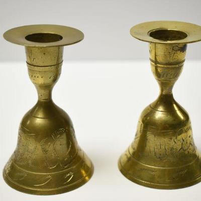 Lot J-4: Etched Brass Candlestick Bells