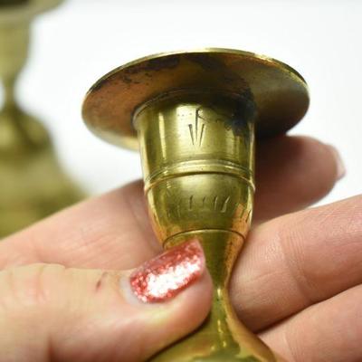 Lot J-4: Etched Brass Candlestick Bells