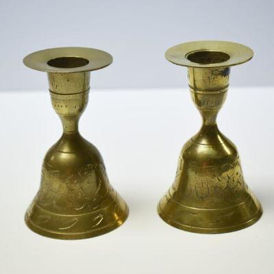 Lot J-4: Etched Brass Candlestick Bells