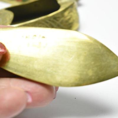 Lot J-5: Three Vintage Miniature Brass Slipper Ashtrays