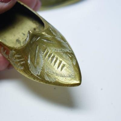 Lot J-5: Three Vintage Miniature Brass Slipper Ashtrays