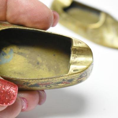 Lot J-5: Three Vintage Miniature Brass Slipper Ashtrays