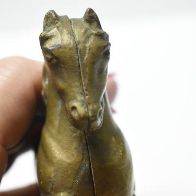 Lot J-6: Vintage Brass Coated Cast Iror Horse
