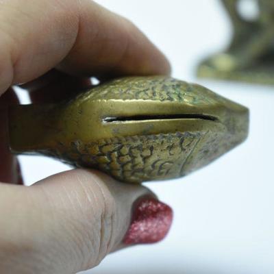 Lot J-7: Brass Rooster and Fish