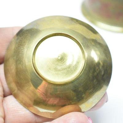 Lot J-10: Three Enameled Brass Items