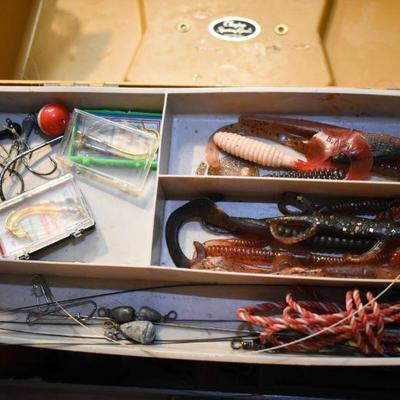 Lot B-110: Full Tackle Box - Vintage and Newer Items