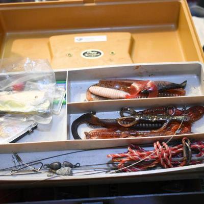 Lot B-110: Full Tackle Box - Vintage and Newer Items
