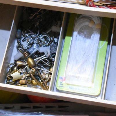 Lot B-110: Full Tackle Box - Vintage and Newer Items