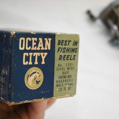 Lot B-115: Vintage Ocean City Reel in Box and Vintage Pflueger Supreme Reel
