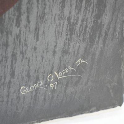 Lot B-126: Ducks Painted on Slate
