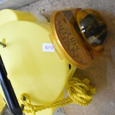 Lot B-131: Vintage Fishing Glasses, Reel, and Bait Box