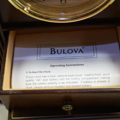 Lot B-162: Bulova Clock with Two Drawers