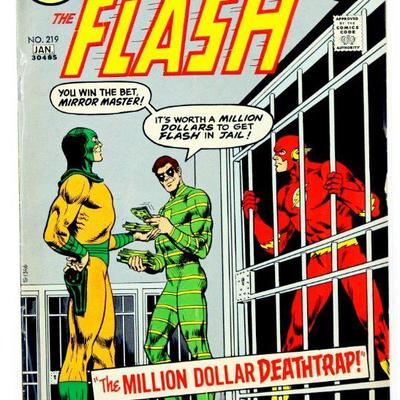 FLASH #219 Bronze Age Comic Book Green Lantern 1973 DC Comics VG/FN