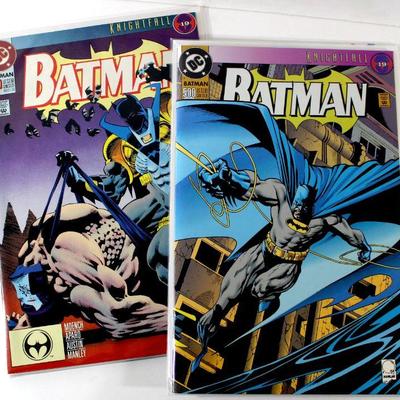 BATMAN #500 Comic Books Set Die-Cut Foil Cover plus Regular Issue 1993 DC Comics NM