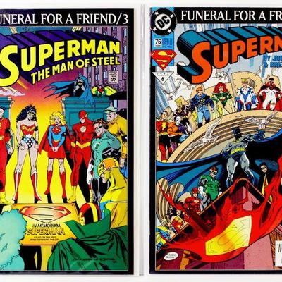 SUPERMAN: FUNERAL FOR A FRIEND COMPLETE SET PART 1-8 High Grade 1993 DC Comics