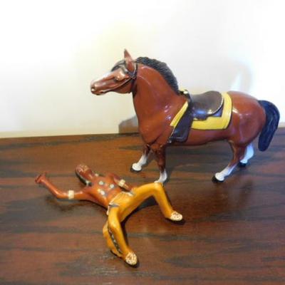Plastic Mold Wild Horse with Native American Action Figure 