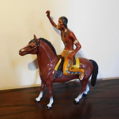 Plastic Mold Wild Horse with Native American Action Figure 