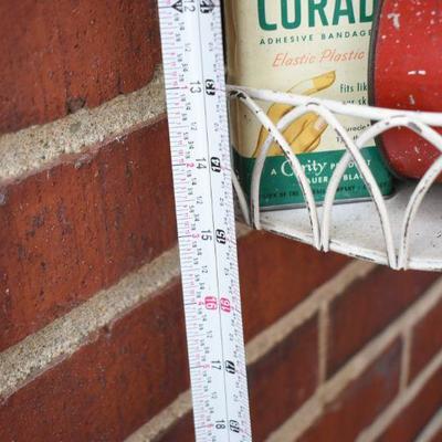 Lot H-4: Vintage Metal Shelves with Vintage Tins