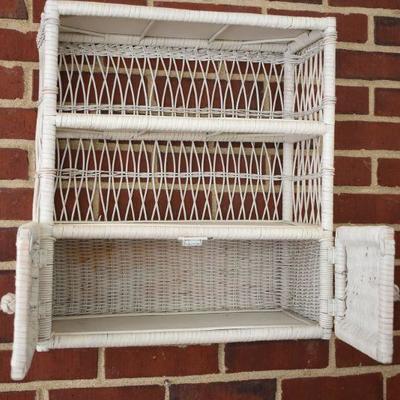 Lot H-5: White Wicker Shelves