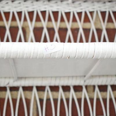 Lot H-5: White Wicker Shelves