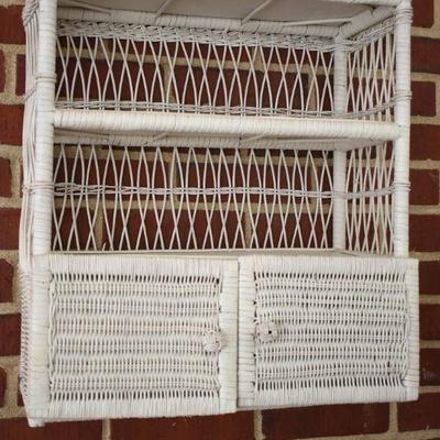 Lot H-5: White Wicker Shelves