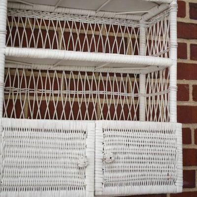 Lot H-5: White Wicker Shelves