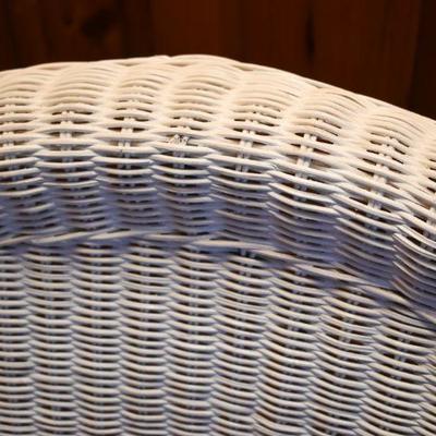 Lot H-9: White Wicker Rocking Chair