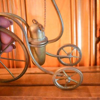 Lot H-12: Vintage Brass Bicycle with Lighter