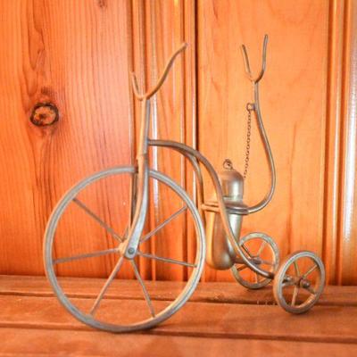 Lot H-12: Vintage Brass Bicycle with Lighter